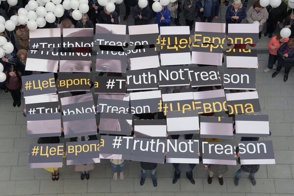 В Москве журналисты провели акцию в поддержку Кирилла Вышинского - Sputnik Молдова