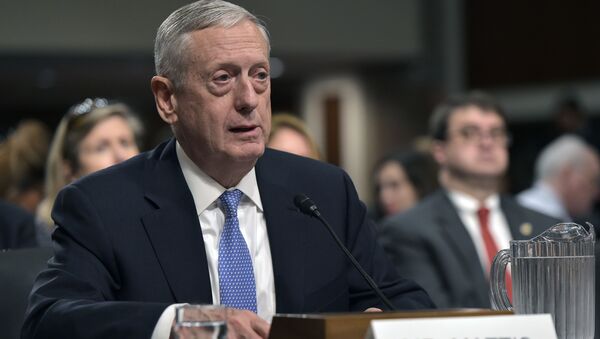 Retired Marine Corps general James Mattis testifies before the Senate Armed Services Committee on his nomination to be the next secretary of defense in the Dirksen Senate Office Building on Capitol Hill in Washington, DC on January 12, 2017 - Sputnik Moldova