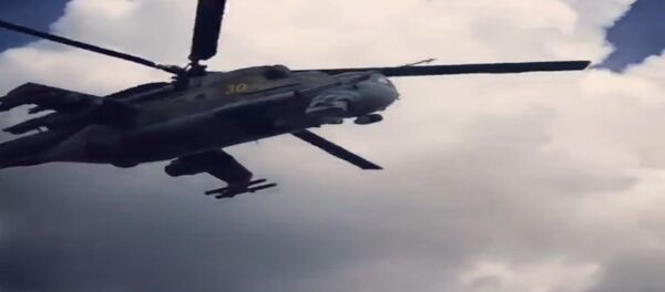 На боевом дежурстве: патрулирующий российскую авиабазу в Сирии Ми-24 - Sputnik Молдова