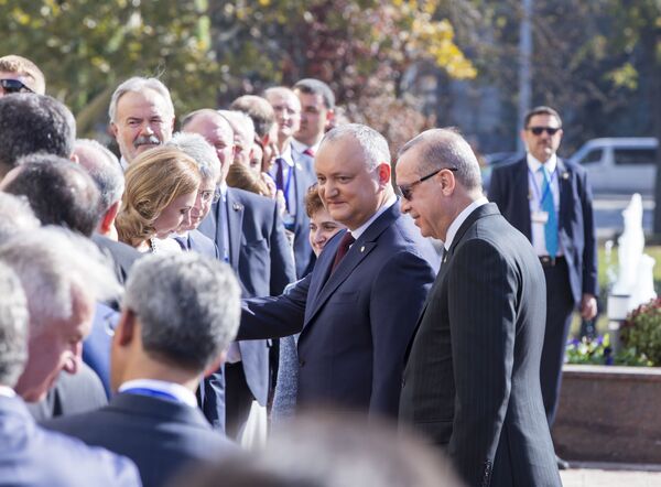 Лидеры двух государств приветствуют членов официальных делегаций. - Sputnik Молдова