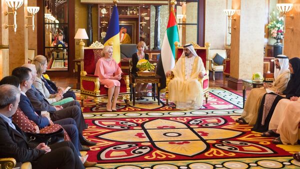 Întrevederea prim-ministrului României, Viorica Dăncilă, cu Mohammed bin Rashid Al Maktoum, vicepreşedintele şi prim-ministrul Emiratelor Arabe Unite, conducătorul Emiratului Dubai - Sputnik Moldova-România