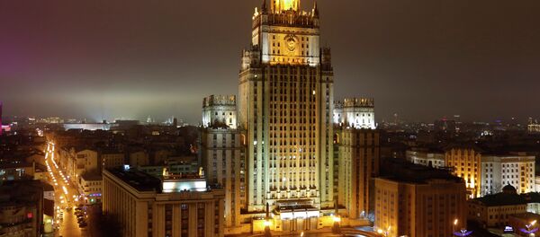 A night view of the Russian Foreign Ministry building in Moscow, Russia, Sunday, March 1, 2015 - Sputnik Moldova-România