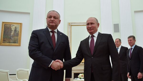 Встреча президента РФ В. Путина с президентом Молдовы И. Додоном, архивное фото.  - Sputnik Молдова