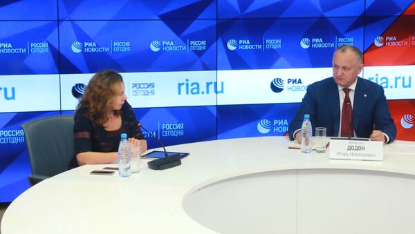Президент Молдовы Игорь Додон во время пресс-конференции в Москве - Sputnik Молдова