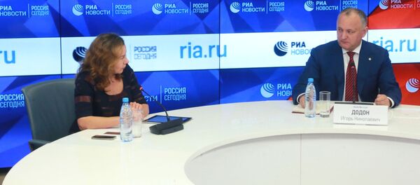 Президент Молдовы Игорь Додон во время пресс-конференции в Москве - Sputnik Молдова