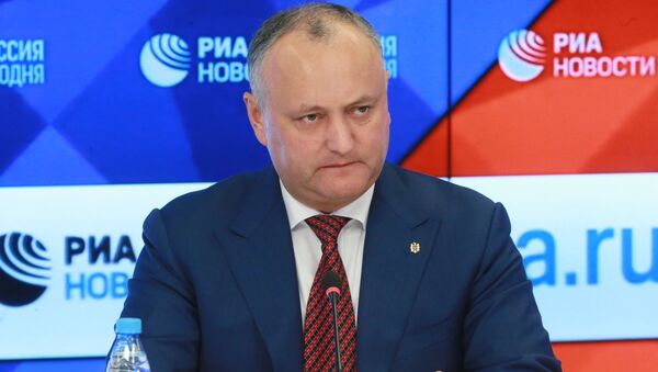 Президент Молдавии Игорь Додон во время пресс-конференции в Москве - Sputnik Moldova-România