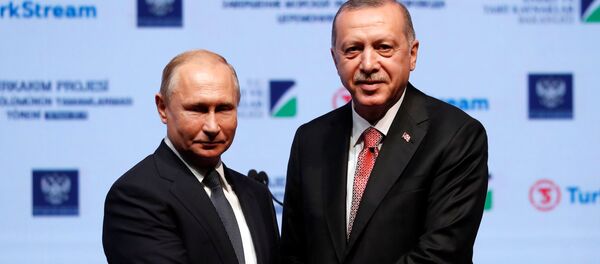 Президент Турции Тайип Эрдоган и его российский коллега Владимир Путин - Sputnik Moldova