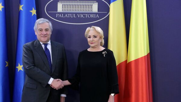 Întrevederea premierului Viorica Dăncilă cu președintele Parlamentului European, Antonio Tajani - Sputnik Moldova-România