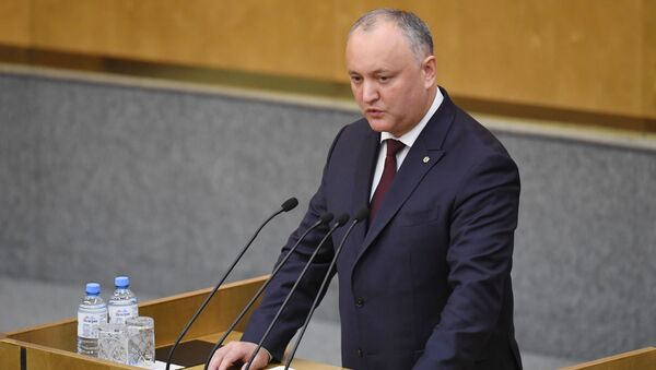 Президент Молдавии Игорь Додон выступает на пленарном заседании Государственно думы РФ - Sputnik Молдова
