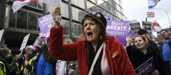 Участники акции в поддержку Brexit в Лондоне Участники акции в поддержку Brexit в Лондоне - Sputnik Молдова