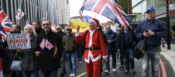 Участники акции в поддержку Brexit в Лондоне Участники акции в поддержку Brexit в Лондоне - Sputnik Молдова