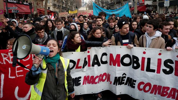 Protestul studenților la Paris - Sputnik Moldova-România