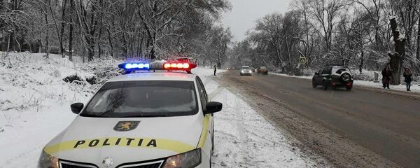 Poliția, drum înzăpezit - Sputnik Молдова