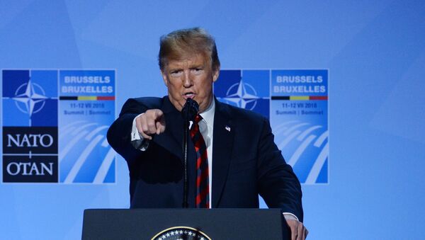 Пресс-конференция президента США Д. Трампа на саммите НАТО - Sputnik Moldova