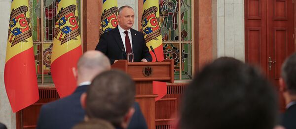 Игорь Додон, фото с пресс-конференции. - Sputnik Молдова