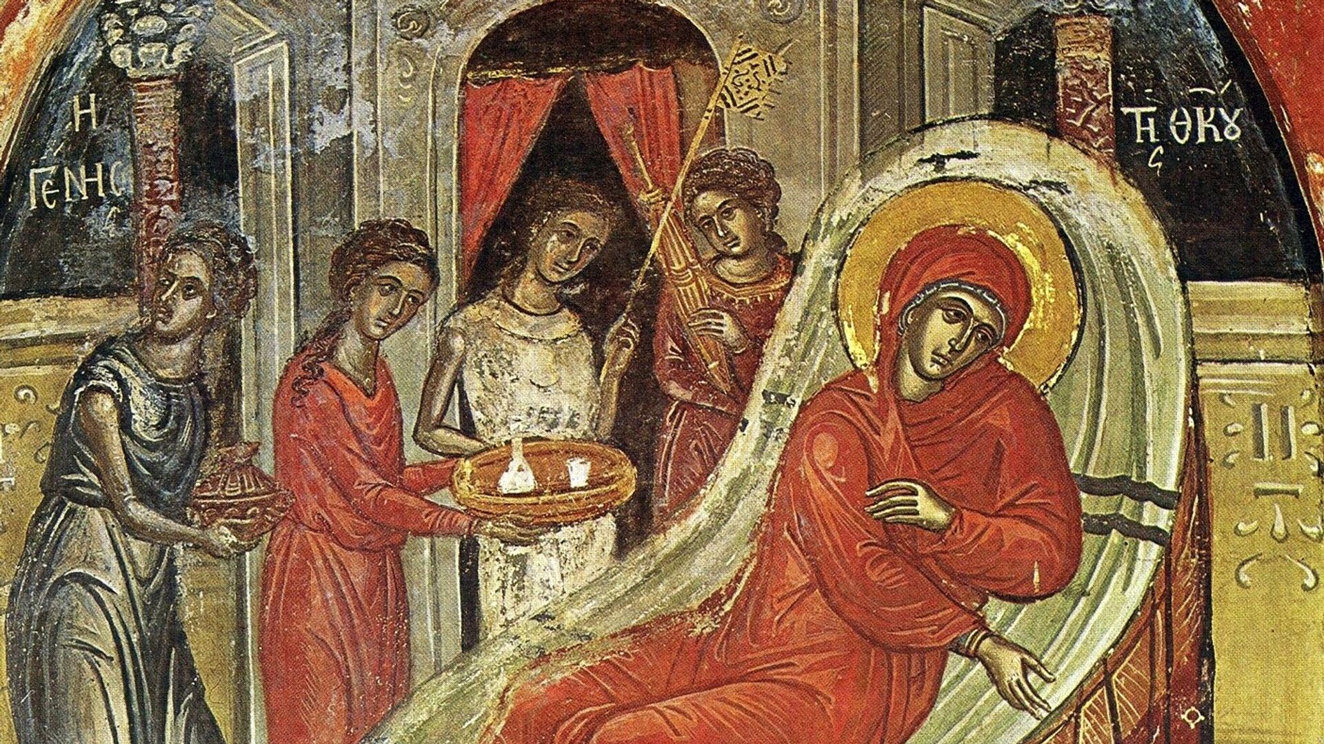 Icoana zămislirii Sfintei fecioare Maria de către Sfânta Ana, de la mănăstirea Stavronichita - Sputnik Moldova-România, 1920, 30.07.2021