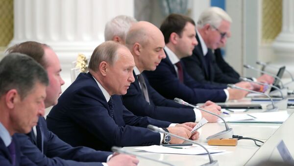 Президент РФ В. Путин провел встречу с представителями российских деловых кругов - Sputnik Moldova-România