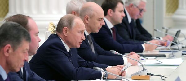 Президент РФ В. Путин провел встречу с представителями российских деловых кругов - Sputnik Moldova-România
