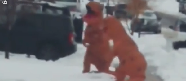 Динозавры играют в снежки Динозавры играют в снежки - Sputnik Молдова