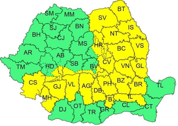 Avertizare meteo: cod galben de ninsori, ploi şi viscol în 25 de judeţe! Avertizare meteo: cod galben de ninsori, ploi şi viscol în 25 de judeţe! - Sputnik Moldova-România