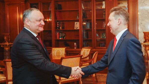 Președintele Igor Dodon și șeful ”Gazprom”, Alexei Miller - Sputnik Moldova