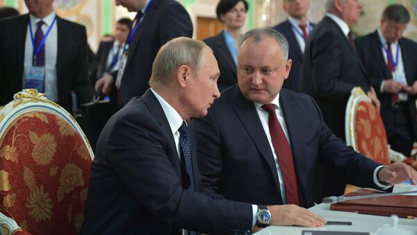 Vladimir Putin și Igor Dodon, fotografie de arhivă - Sputnik Moldova