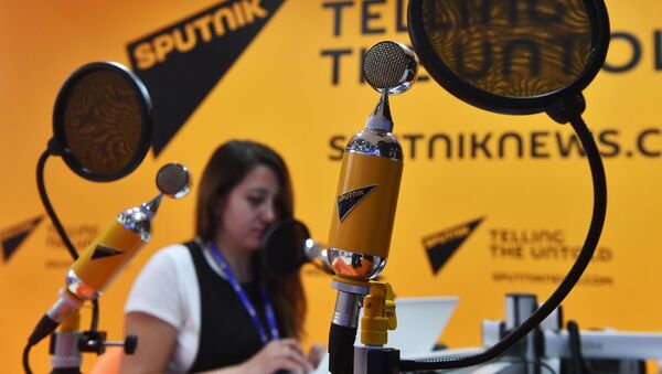 Студия радио Sputnik в Экспофоруме на Санкт-Петербургском международном экономическом форуме 2017 - Sputnik Moldova