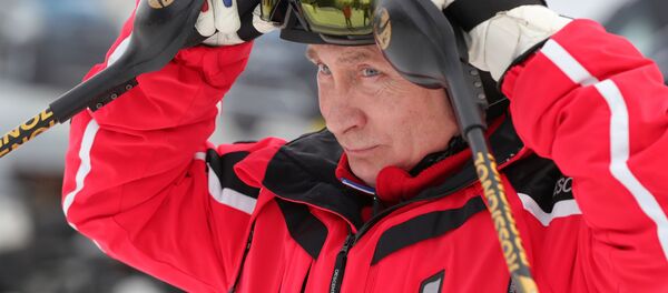 Президент РФ Владимир Путин во время катания на лыжах в Сочи - Sputnik Moldova-România