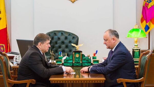 Președintele Igor Dodon și Ambasadorul Moldovei în Federația Rusă, Andrei Naguța - Sputnik Moldova