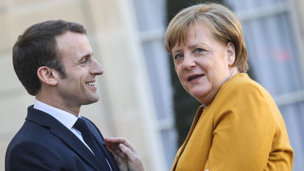 Emmanuel Macron și Angela Merkel - Sputnik Moldova-România