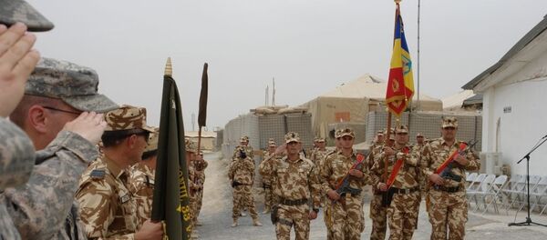 Ceremonia militară de transfer de autoritate dintre Batalionul 33 Manevră şi Batalionul 812 Manevră, din Afganistan (Military ceremony in Afghanistan) - Sputnik Moldova-România