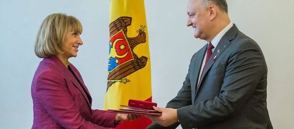 Președintele Republicii Moldova, Igor Dodon, și Dafina Gercheva, rezident-coordonator al ONU în Moldova - Sputnik Moldova