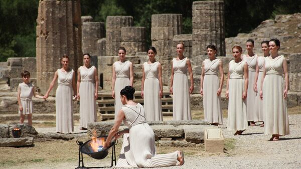 Репетиция зажжения олимпийского огня лондонских игр в Греции - Sputnik Молдова