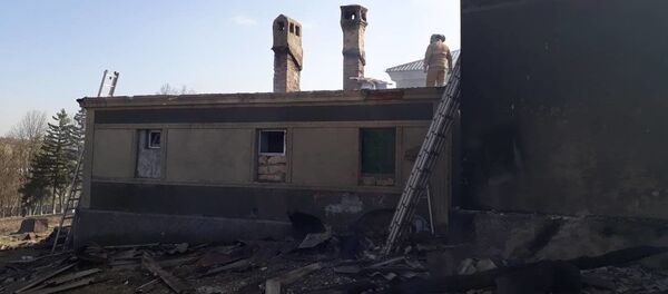 Пожар на территории монастыря в Хырбовец - Sputnik Moldova