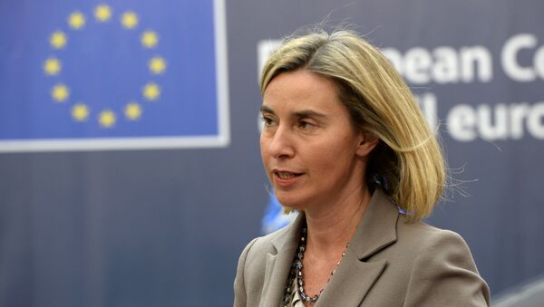 EU's High representative for foreign affairs and security policy Federica Mogherini arrives for an European Union leaders summit on October 20, 2016 at the European Council, in Brussels. - Sputnik Moldova
