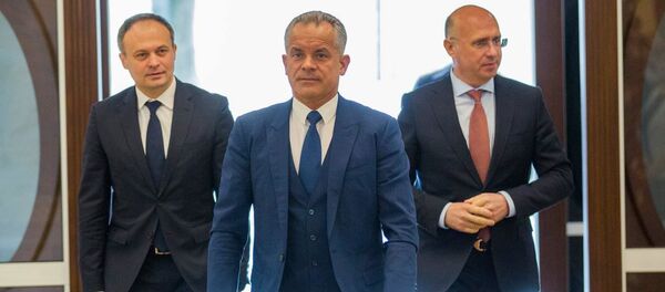 Vlad Plahotniuc, Andrian Candu și Pavel Filip - Sputnik Moldova