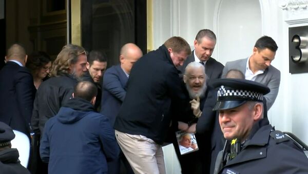 Кадры задержания Джулиана Ассанжа у посольства Эквадора в Лондоне - Sputnik Moldova-România