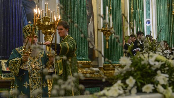 Празднование Вербного воскресенья в России - Sputnik Moldova-România