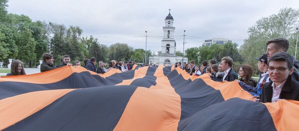 Акция Георгиевская лента в Кишиневе 2019 - Sputnik Moldova-România