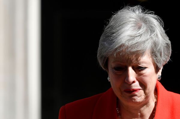 Британский премьер-министр Тереза Мэй выступает с заявлением о своей отставке в Лондоне, Великобритания - Sputnik Moldova-România