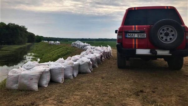 La Crocmaz au fost instalaţi 7500 saci cu nisip pe dig - Sputnik Moldova