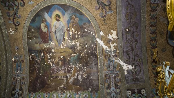 Lucrări de restaurare a picturii interioare la Mănăstirea Ciuflea - Sputnik Moldova