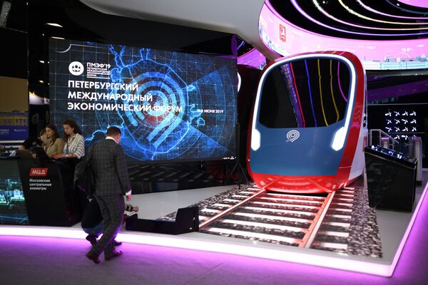 Стенд проекта МЦД (Московские центральные диаметры) в конгрессно-выставочном центре Экспофорум  - Sputnik Молдова