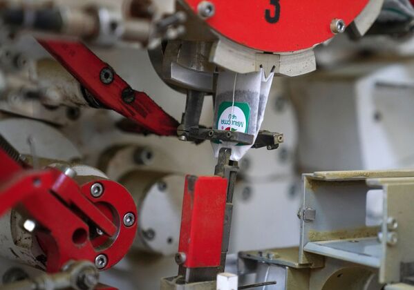 Станок по производству чая в пакетиках в цеху фасовки и упаховки на чайной фабрике в микрорайоне Мацеста города Сочи - Sputnik Moldova-România