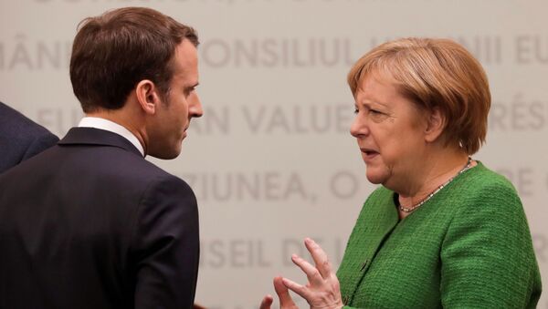 Angela Merkel and Emmanuel Macron - Sputnik Moldova-România