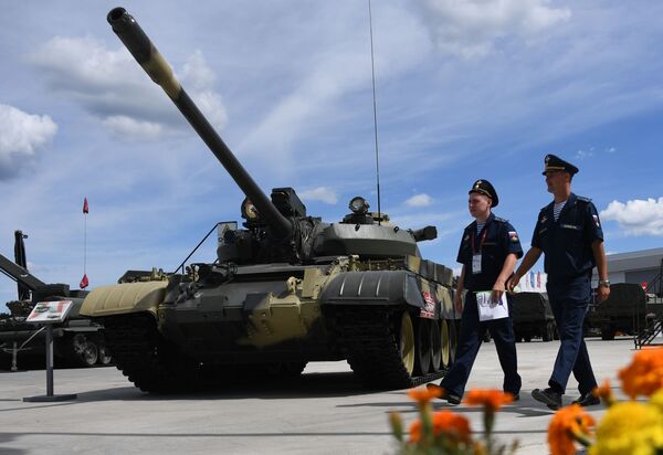 Средний танк Т-55А на Международном военно-техническом форуме Армия-2019 в КВЦ Патриот - Sputnik Moldova-România