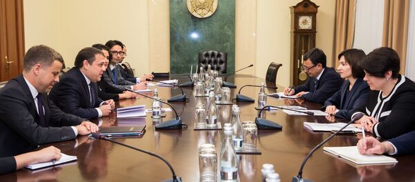 Prim-ministrul Maia Sandu, la întrevederea cu misiunea FMI - Sputnik Moldova