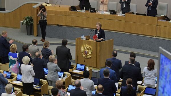 Председатель парламента Молдавии Зинаида Гречаная на пленарном заседании Государственной думы РФ - Sputnik Moldova