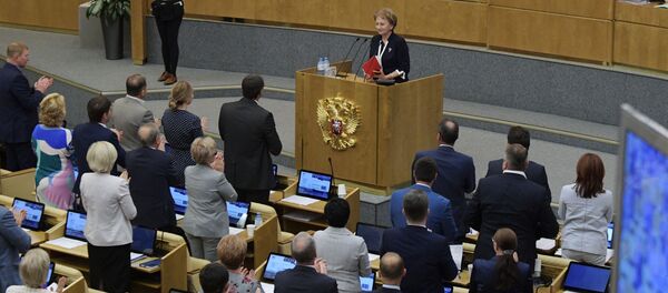 Председатель парламента Молдавии Зинаида Гречаная на пленарном заседании Государственной думы РФ - Sputnik Молдова