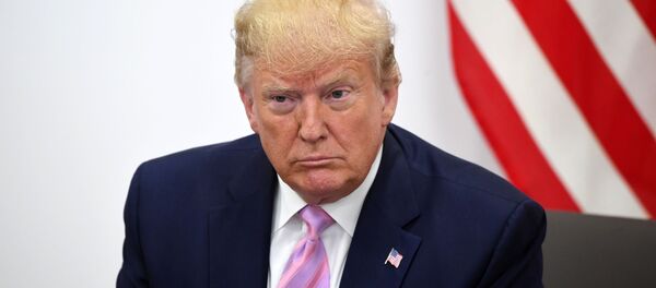 Президент США Дональд Трампом во время беседы с президентом РФ Владимиром Путиным на полях саммита Группы двадцати в Осаке - Sputnik Moldova-România